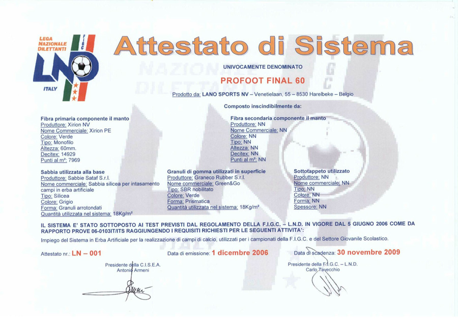 Certificato (L.N.D.)
